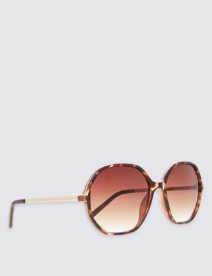 Hexagonal Frame Oversized Sunglasses
